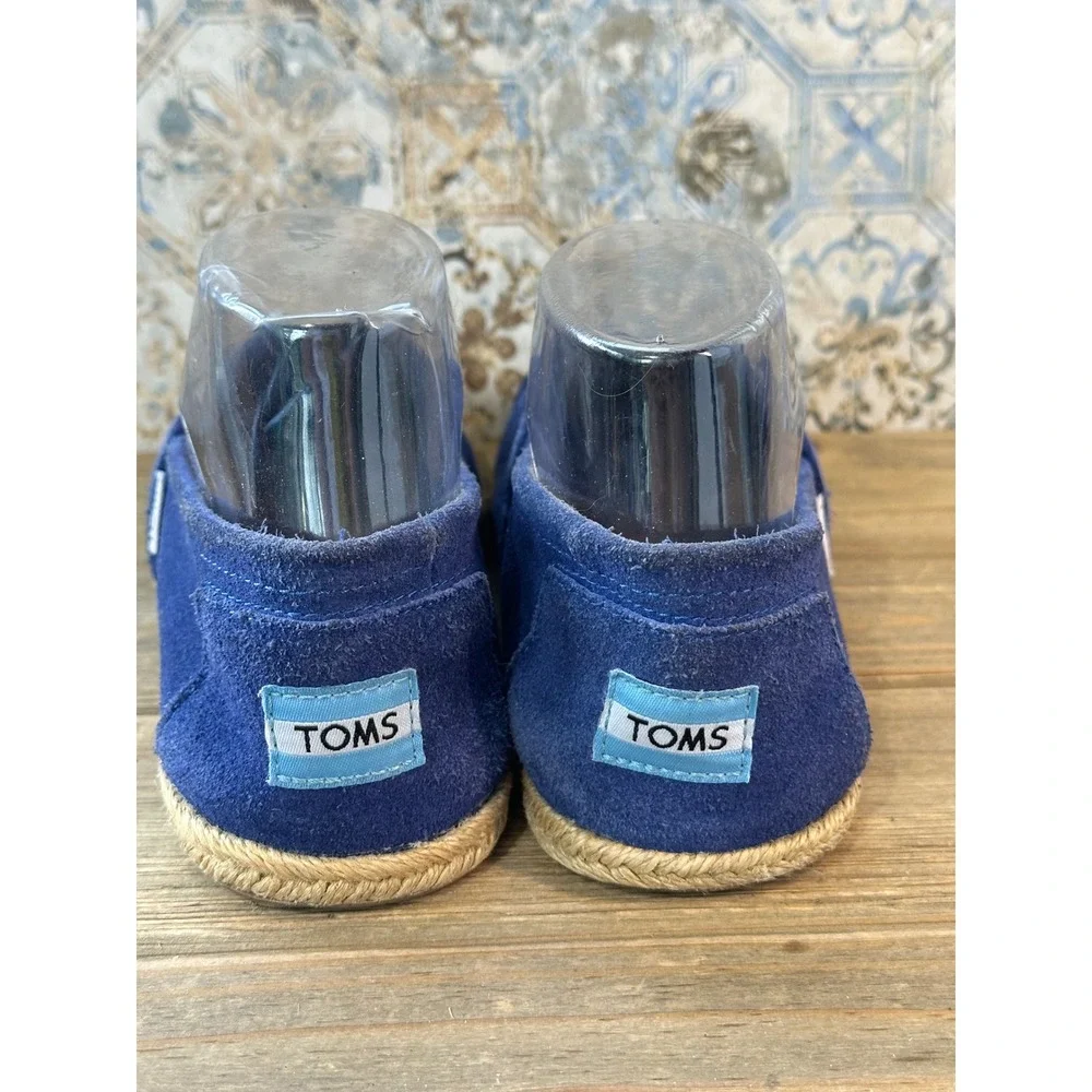 TOMS Alpargata Suede Espadrille Slip On Flats Shoes Women 7.5 Blue